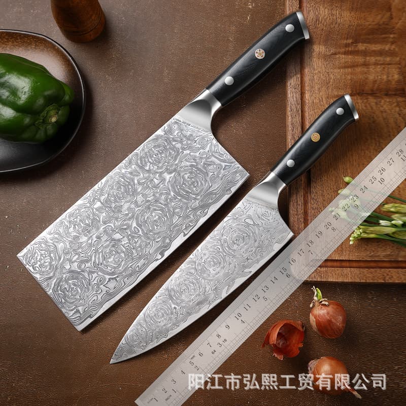 Damascus Chef Knife VG10 Clad Steel Knife Home Kitchen Meat Slicing Chef Knife 67 Steel Core Knife