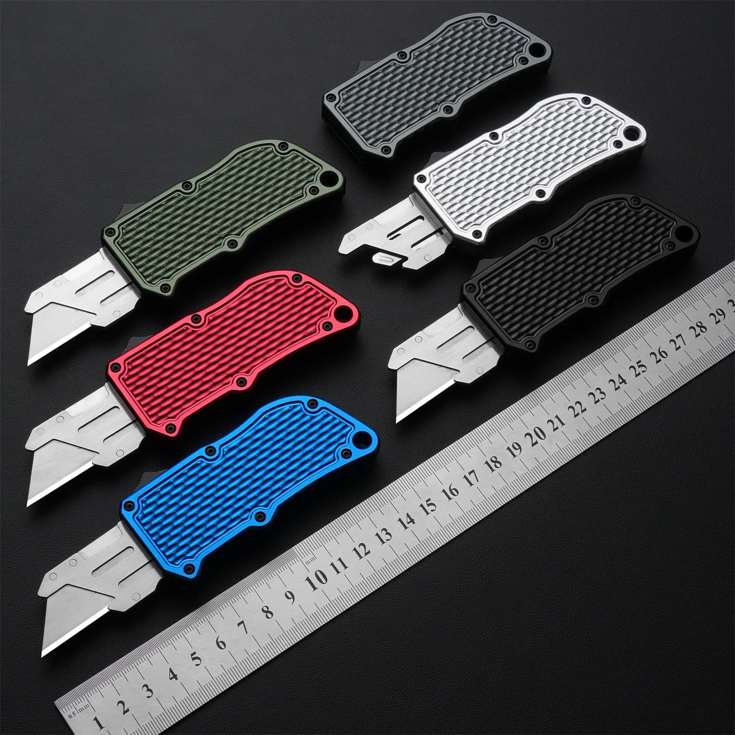 Camping Supplies OTF Utility Knife Creative Aviation Aluminum Alloy Craft Knife Outdoor Automatic Knife Disassemblable Self-Defense Knife