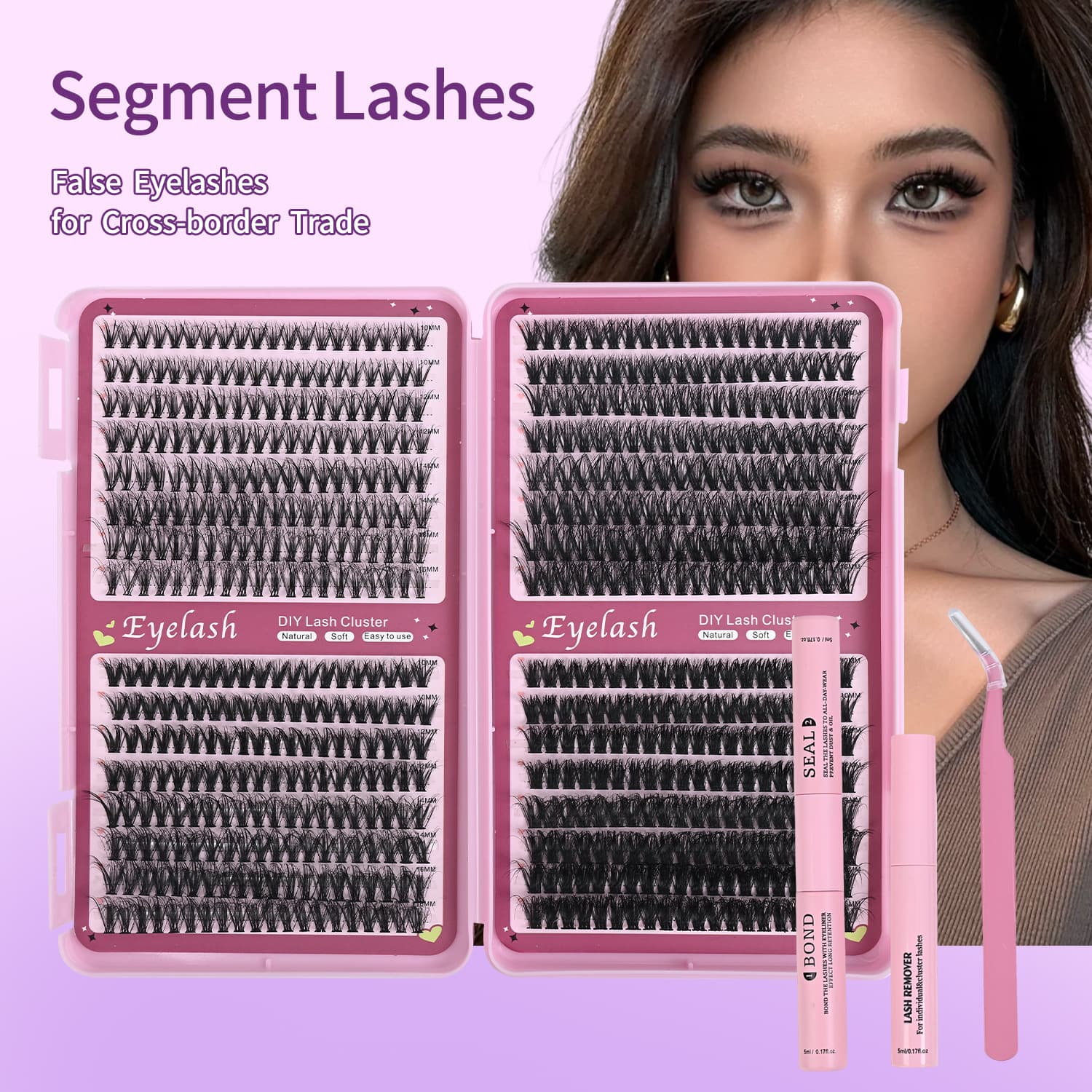 Large capacity eyelash book wholesale cross-border single cluster false eyelashes natural thick hair eyelashes self-grafting eyelashes