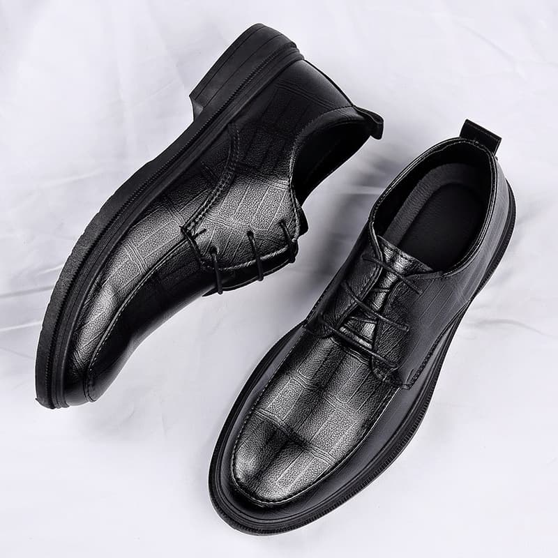 Large Size Lace-up Casual Business Formal Leather Shoes for Men, Wedding Shoes, Versatile Single Shoes, Work Shoes, Cross-border Exclusive Supply