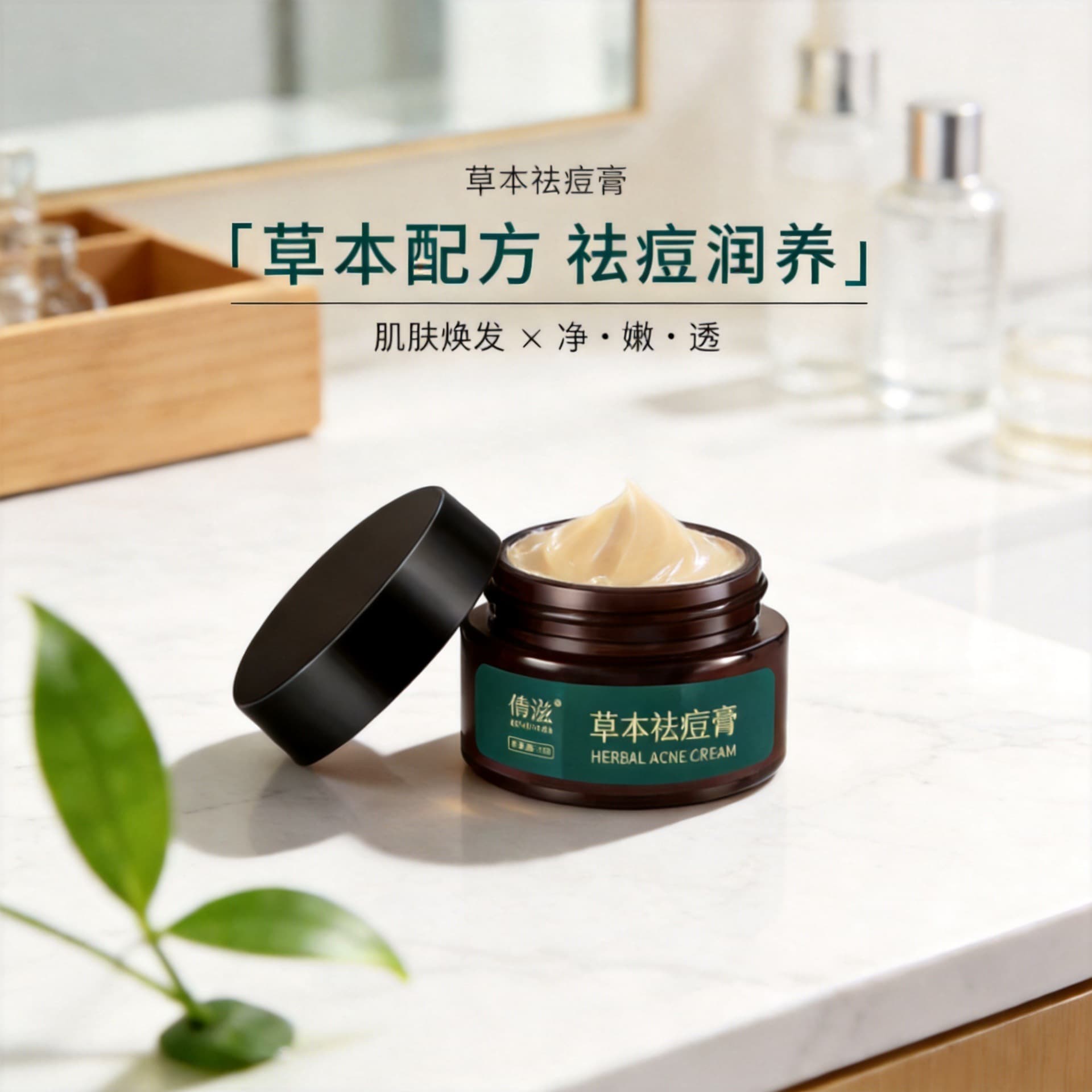 Qianzi Herbal Acne Cream Moisturizing Anti-Acne Scutellaria Plant Acne Essence Cream Face Cream Wholesale