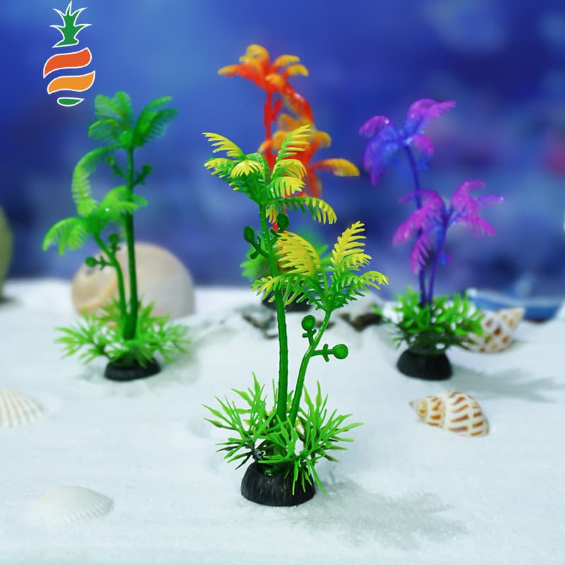 Aquarium Simulation Water Grass Decoration Set Plastic Small Coconut Tree Fake Water Grass