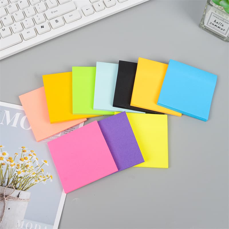 Wholesale Square Sticky Notes, Multi-color Solid Notes, Memo Pads with Strong Adhesion, 50 Sheets per Pad