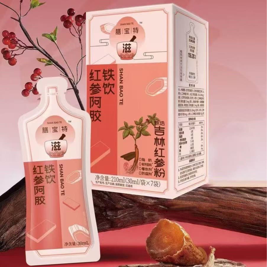 Shanbaote red ginseng, donkey hide gelatin, iron, drink, medicine and food from the same source OEM OEM one-stop service endorsed by listed companies