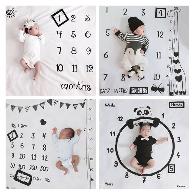 Creative Number Background Cloth For Baby's Hundred Days Photography Props Unisex Baby Photo Shooting Accessories
