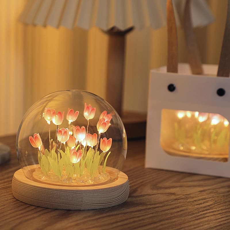 Handmade Tulip DIY Mood Light Ornament, Popular Desktop Night Light, Student Gift for Girlfriends