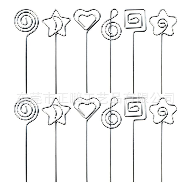 Ready stock wholesale DIY clay craft accessories 100mm creative metal note clip, wire clip plugin business card holder