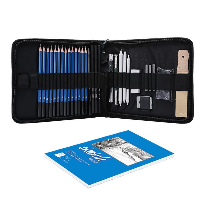 Professional Sketch Pencil Set, Drawing Black Wood Pencils 12-Pack, Cross-Border Supply, Factory Direct
