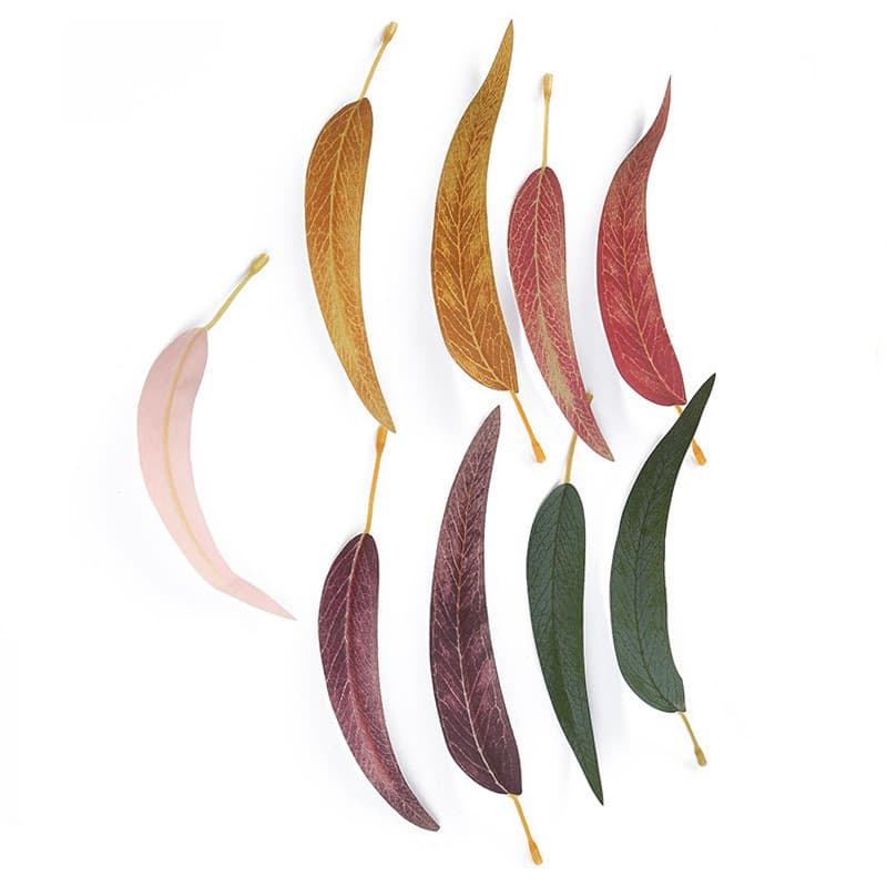 Simulated feather leaf single long fake eucalyptus leaf eucalyptus home decoration green plant bouquet leaves silk flower leaves