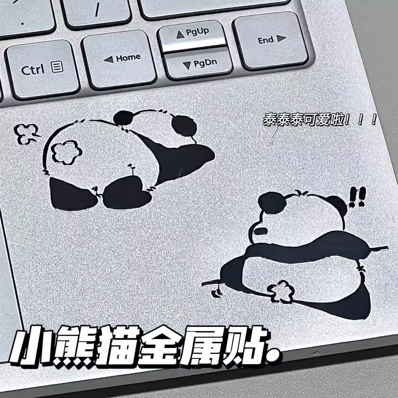 Xiaohongshu 3D Cute Panda Metal Sticker Cartoon Creative Waterproof Decal Premium for Phone Laptop