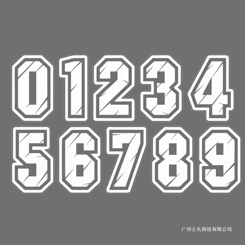Cross-border Hot Selling Car Number Sticker 10cm High Digital Car Sticker 0-9 Racing Number Decal Modified Body Sticker