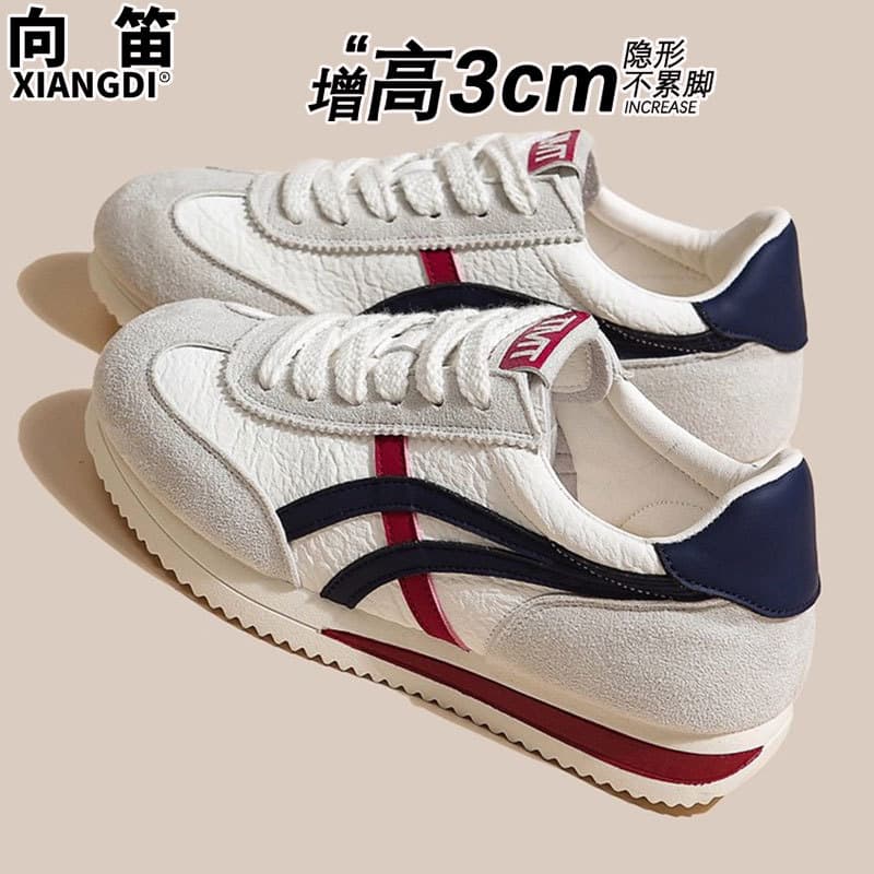 Genuine Leather De Training Shoes Women Soft Sole Agassi Shoes Women 2025 Autumn New Style Casual Running Shoes Sports Sneakers