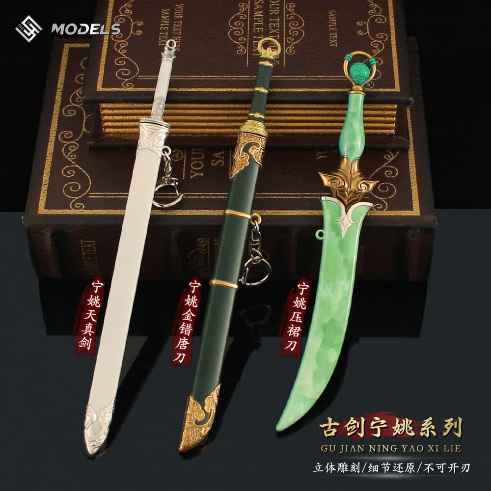 Animation Weapon Figure Ning Yao Tianzhen Sword Pressed Skirt Knife Wrong Tang Dao Metal Model Alloy Ornaments