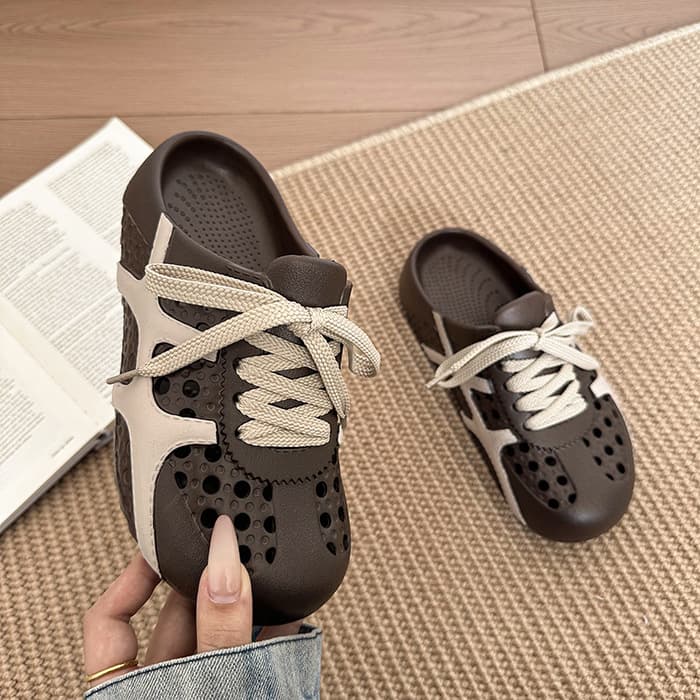 Chao Ruan Bao Tou Women's Sandals 2026 New Summer Trendy Hole Sandals Outdoor Slippers Beach Anti-Slip Sandals