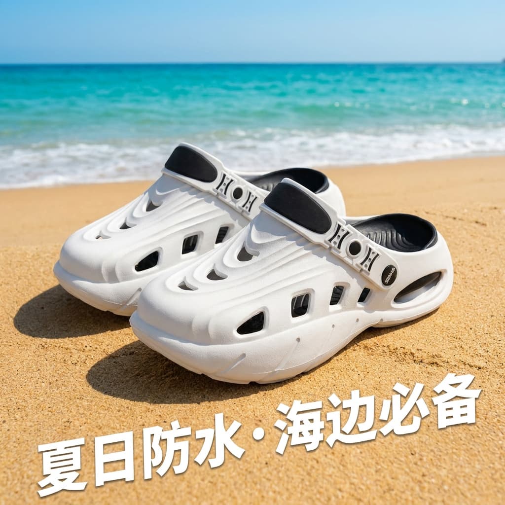 Men's Croc-Style Shoes 2026 Summer Bestseller Breathable Non-Slip Fashion Croc-Style Shoes Cross-Border Breathable Closed-Toe Half Slippers