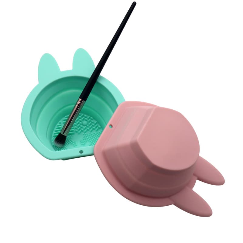 Cross-border Makeup Brush Cleaner Cute Rabbit Shape Face Mask Bowl Powder Puff Cleaning Beauty Tool Silicone Brush Washing Bowl