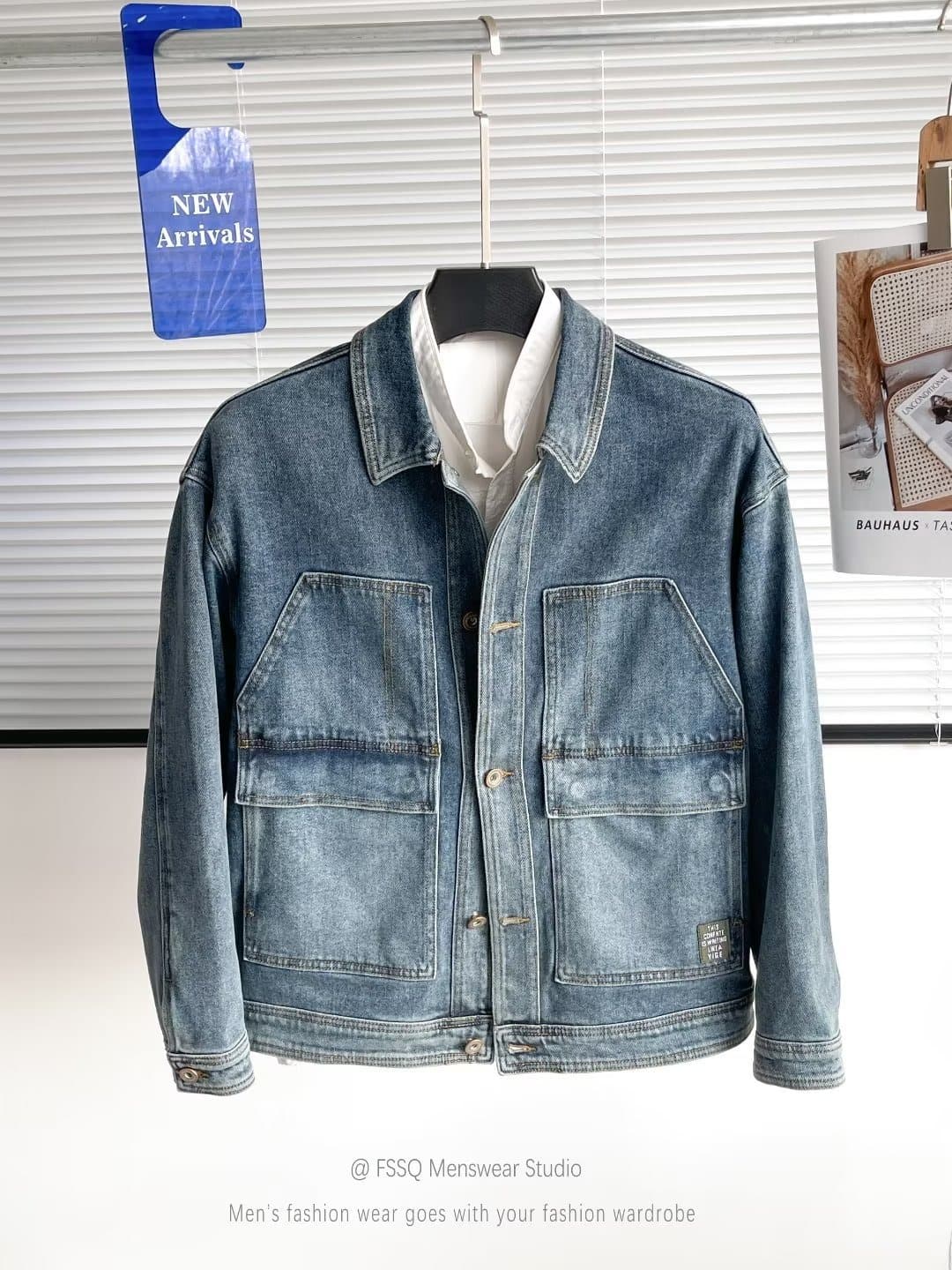 Denim Jacket Men Spring Autumn Casual Streetwear Brand Men's Clothing 2025 New Autumn Tops Japanese Style Workwear Jacket