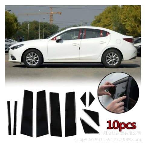 Glossy Black Window Trim Pillar Post Sticker for Mazda 3 Mazda Axela Mazda3 2014-2023