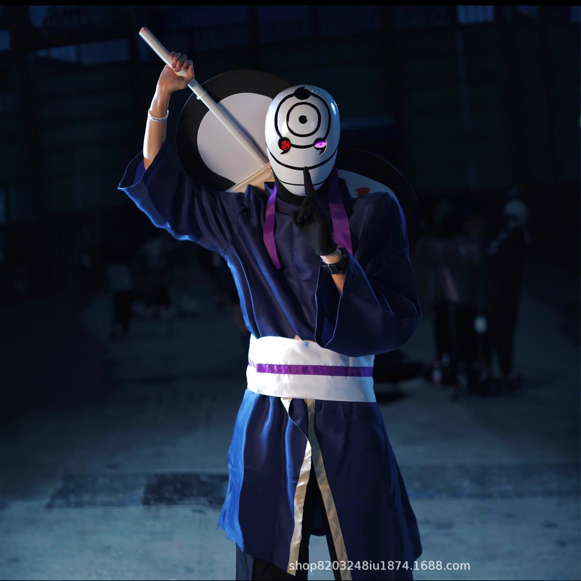 Naruto Obito Cosplay Costume Men's White Mask Cosplay Three-Piece Obito Ninja War Set