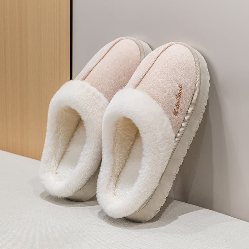 Simple Cloud Cotton Slippers for Women, Autumn and Winter Home Use, Comfortable Warm Wear-Resistant, Outdoor Couple, Postpartum Slippers for Men