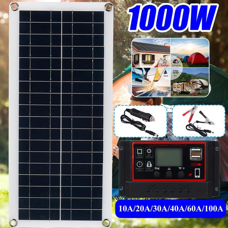 Cross-border Exclusive 10W Solar Panel Kit with USB Charging Controller, Portable Waterproof Emergency Battery