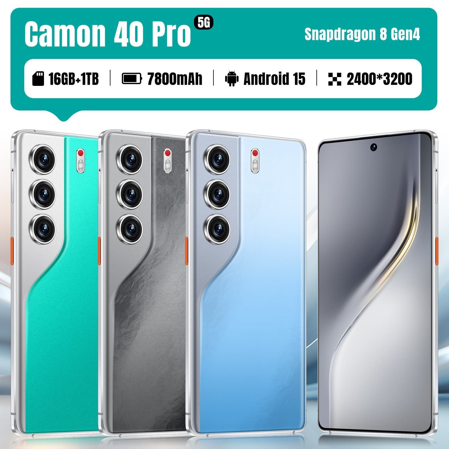 Cross-border Phone Camon40 Pro Android 7.3-inch Incell Large Screen 5G Full Network Compatibility Fast Charging 16+1TB Memory