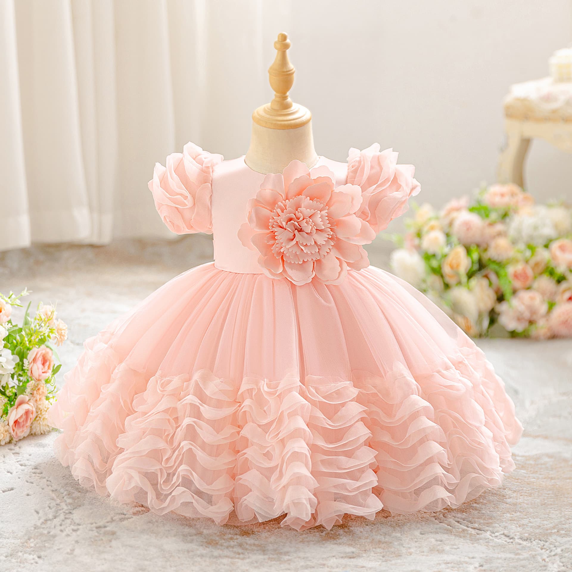 Girls Princess Dress Baby Dresses Formal Dress Children's Bud Sequins Host Piano Performance Costume