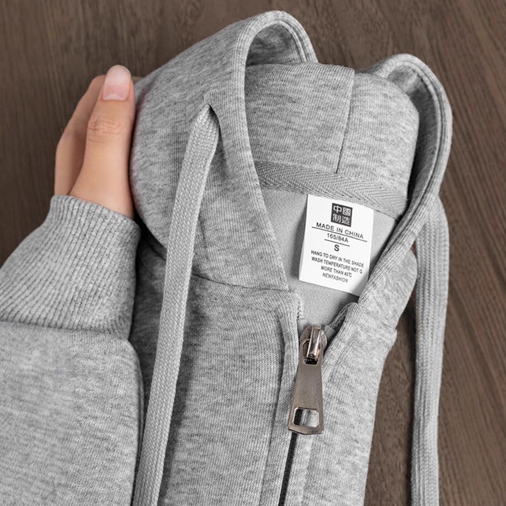 ! Heavyweight High Cost-Effectiveness Zipper Hoodie Autumn/Winter Solid Color Loose Sport Cardigan Outerwear Men