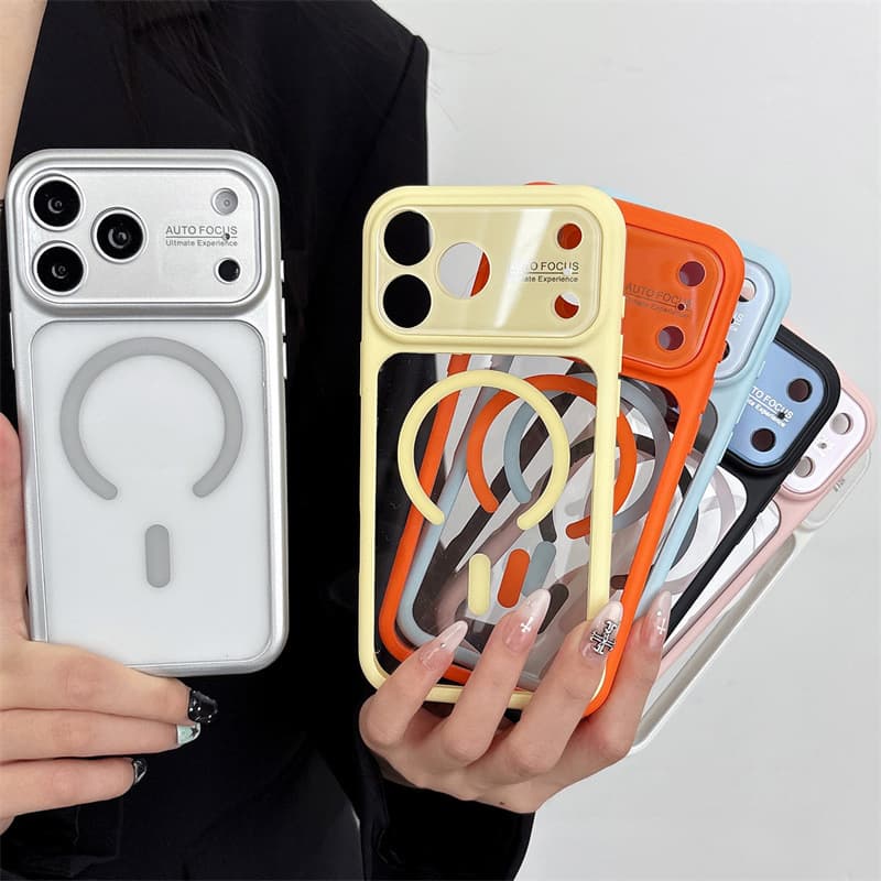 New blue light lens iphone18promax mobile phone case suitable for Apple 17 magnetic 16 transparent 15 foreign trade 14