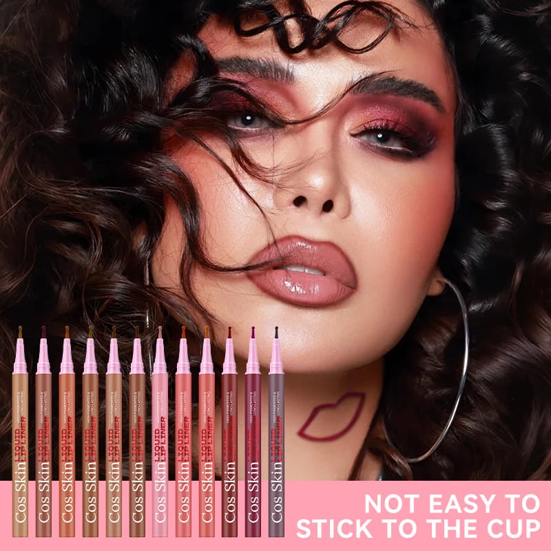Cross-Border Hot-Selling Product: Cosskin Lip Liner, 12-Color Long-Lasting Matte Lipstick, Lip Gloss, and Lip Liner Three-In-One