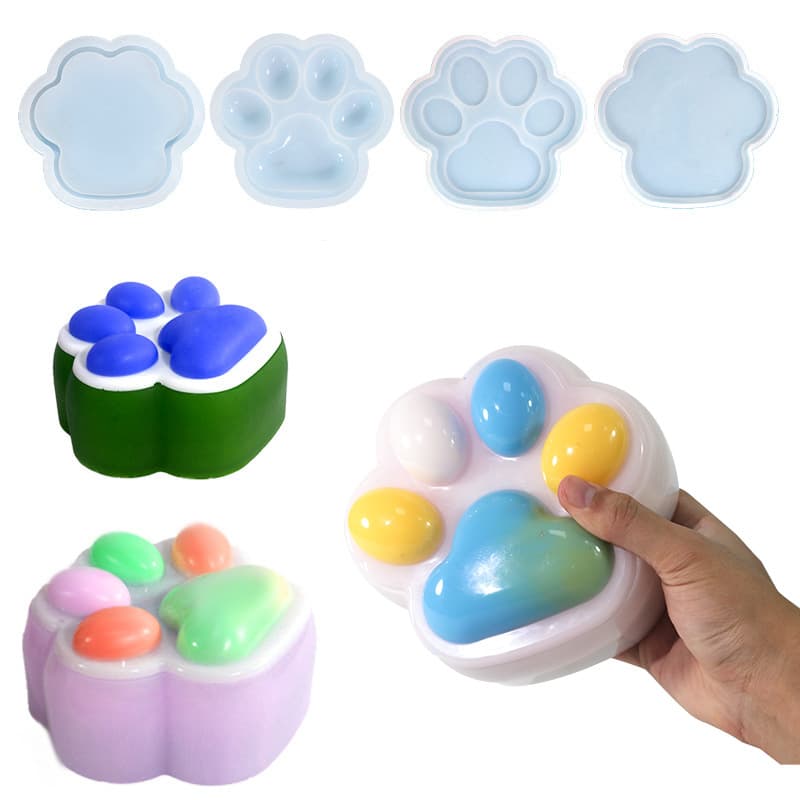 New DIY Mold Resin Mold Mirror Frosted Cat Paw Storage Box Silicone Mold Cross-Border Exclusive
