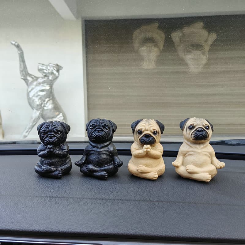 Cross-border New Meditation Dog Statue Decoration Resin Outdoor Figure Home Office or Car Accessory Gift