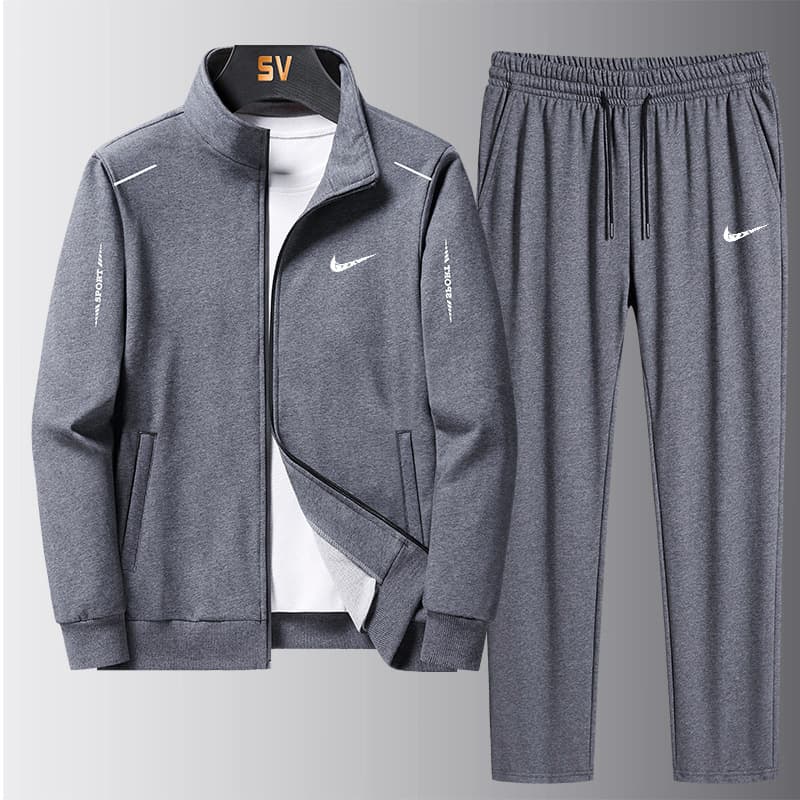 Men's 2024 Fall Sports Casual Set: Men's Zip-Up Hoodie and Jogger Pants 2-Piece Activewear for Running and Fitness