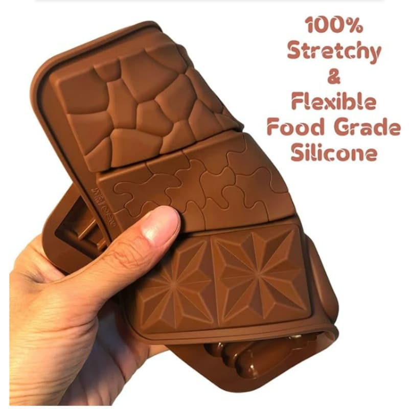 Silicone separator chocolate bar molds for melted wax, non-stick homemade protein and energy bar molds