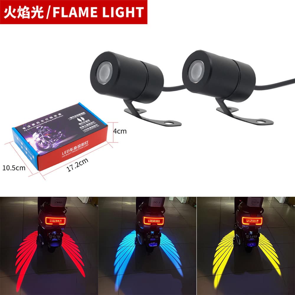 Motorcycle LED Light Modification Chassis Light Angel Wings Welcome Light Projection Light Decorative Colorful Accessories