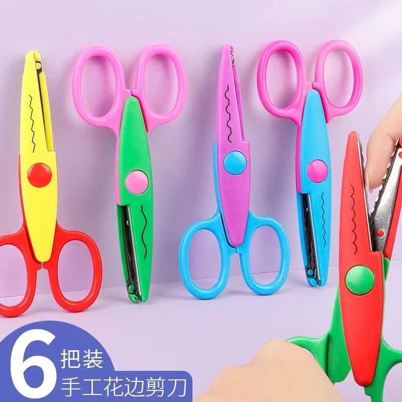 Kindergarten Paper Cutting Wave Edge Scissors DIY Kids Safety Scissors Pattern Craft Zigzag Scissors