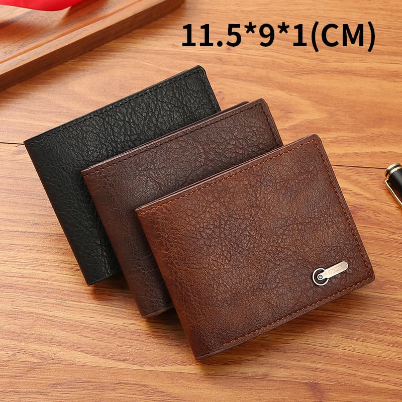 Factory Direct Men's Wallet Business Casual Short Leather Wallet Cross-Border Bestseller Casual Short Leather Bag Wholesale