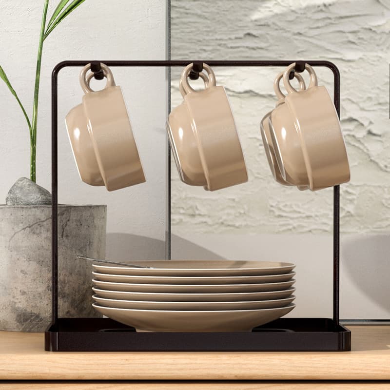 Japanese water cup rack coffee cup hanging rack mug and saucer rack tea set cup storage rack kitchen storage rack