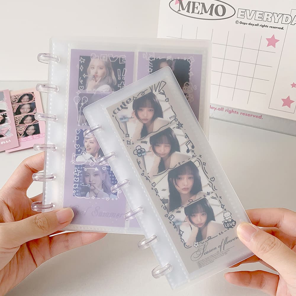Ins Minimalist Frosted Album with Mushroom Button and Vertical Life Four-Grid Card Storage