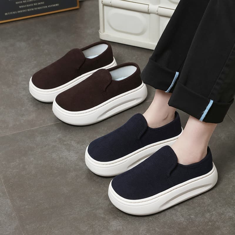 Men's and women's spring and summer sweat-absorbing linen sole old Beijing cloth shoes, height-increasing, thick-soled, non-slip, versatile single shoes, feel like walking on clouds, slip-on.
