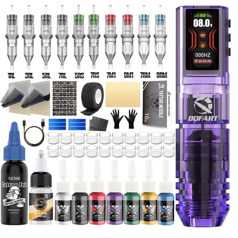 DQFART cross-border hot-selling wireless tattoo kit, tattoo tool for beginners, rechargeable secant and fogger all-in-one machine