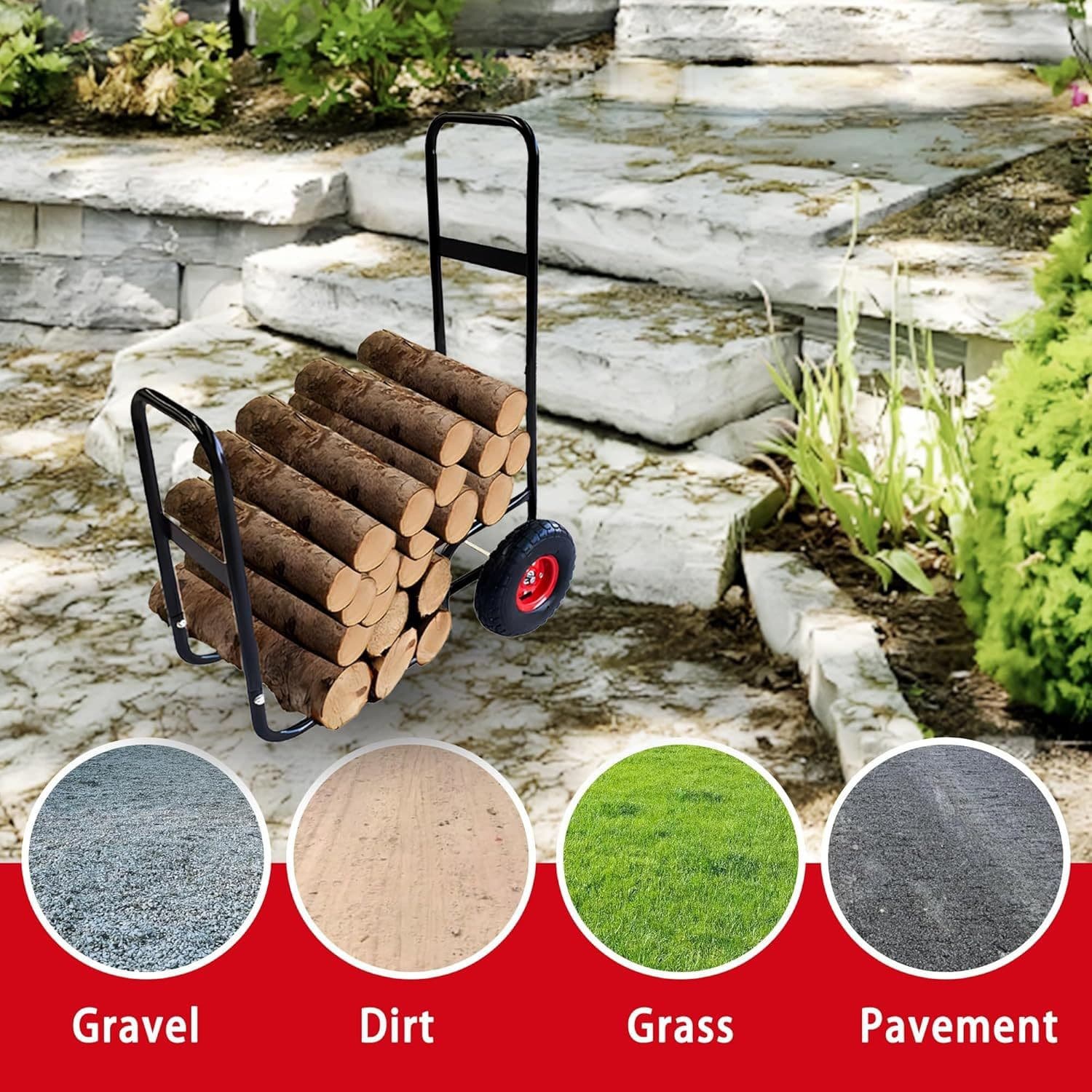 Cross-border Exclusive Simple Firewood Rack, Outdoor Wood Storage Stand, Indoor Fireplace Log Holder for Wood Storage