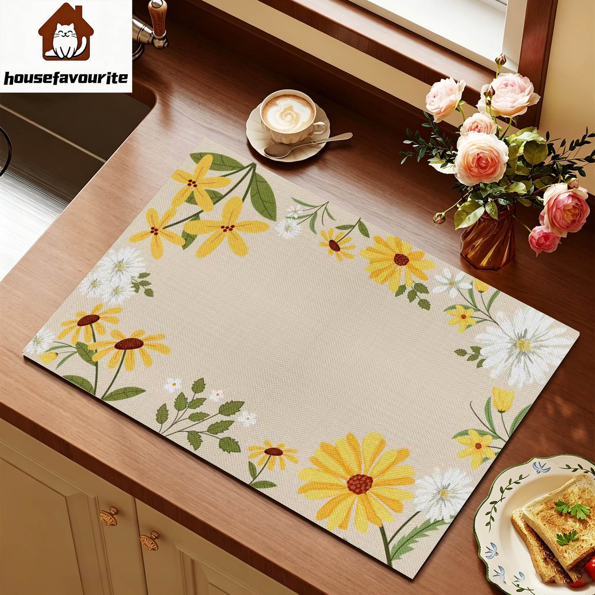 Rustic Kitchen Drain Mat Countertop Protector Nappa Leather Absorbent No Marks Heat Insulation Mat Placemat Dropshipping