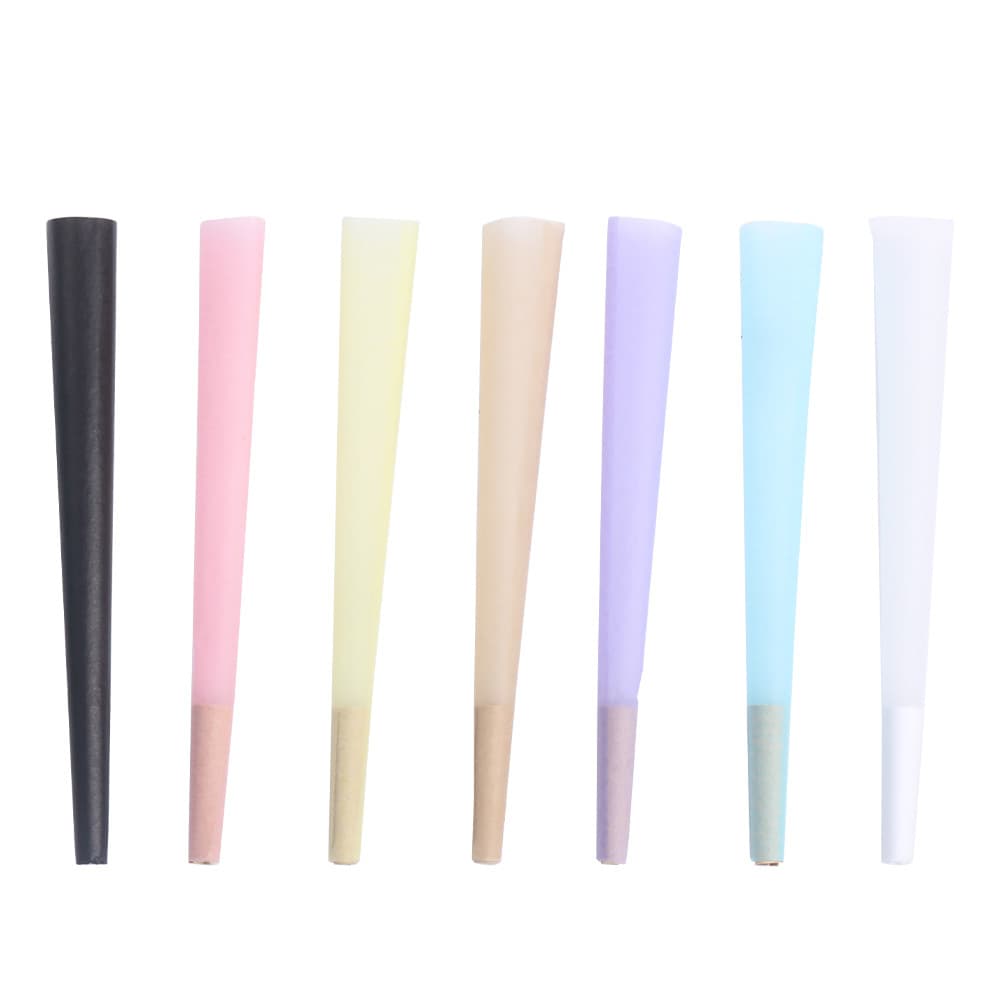 Cross-border Hot Sale Bottled Cone Mixed Color Disposable Colored Wood Pulp Pre-rolled Papers 110mm King Size