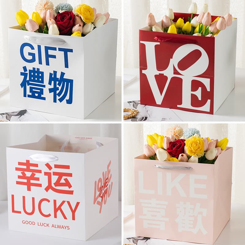 Gift Bag Handbag Gift Bag Flower Arrangement Birthday Bouquet Fresh Flower Handbag Decoration Birthday Gift