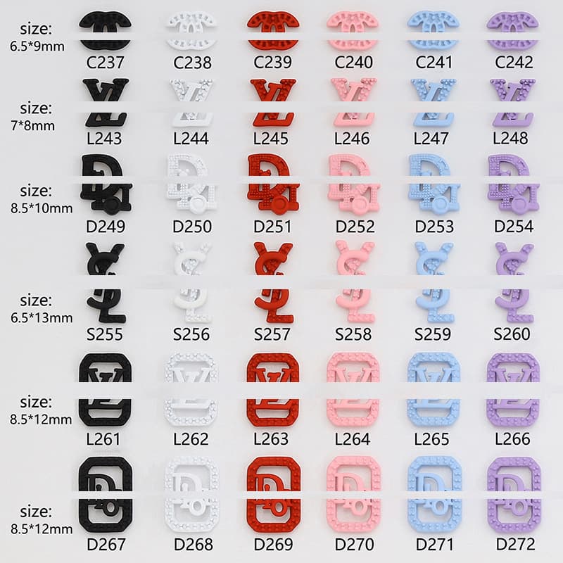 Viral Hot-Selling Nail Art Accessories Designer Alloy Chanel-Style Nail Decorations 6 Spray Paint Colors Optional DIY Nail Accessories