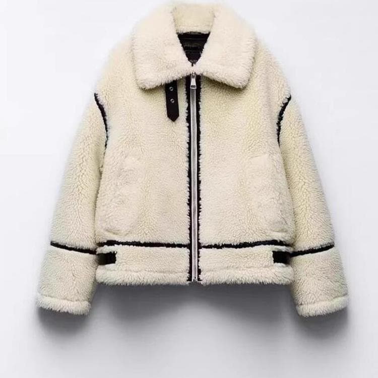 Fashionable Casual Lamb Velvet Fleece Lined Leather And Fur Integrated Outerwear Coat for Women Elegant Style Korean Leisure