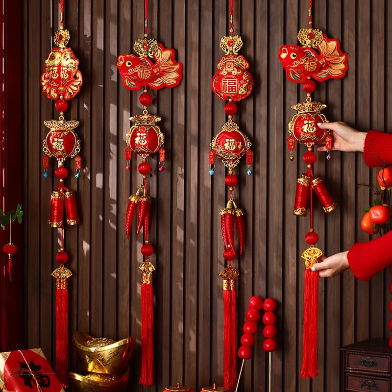 2026 New Year Decorations, Spring Festival Supplies, Horse Year Ornaments, Living Room Chili Firecracker Strings, Wholesale