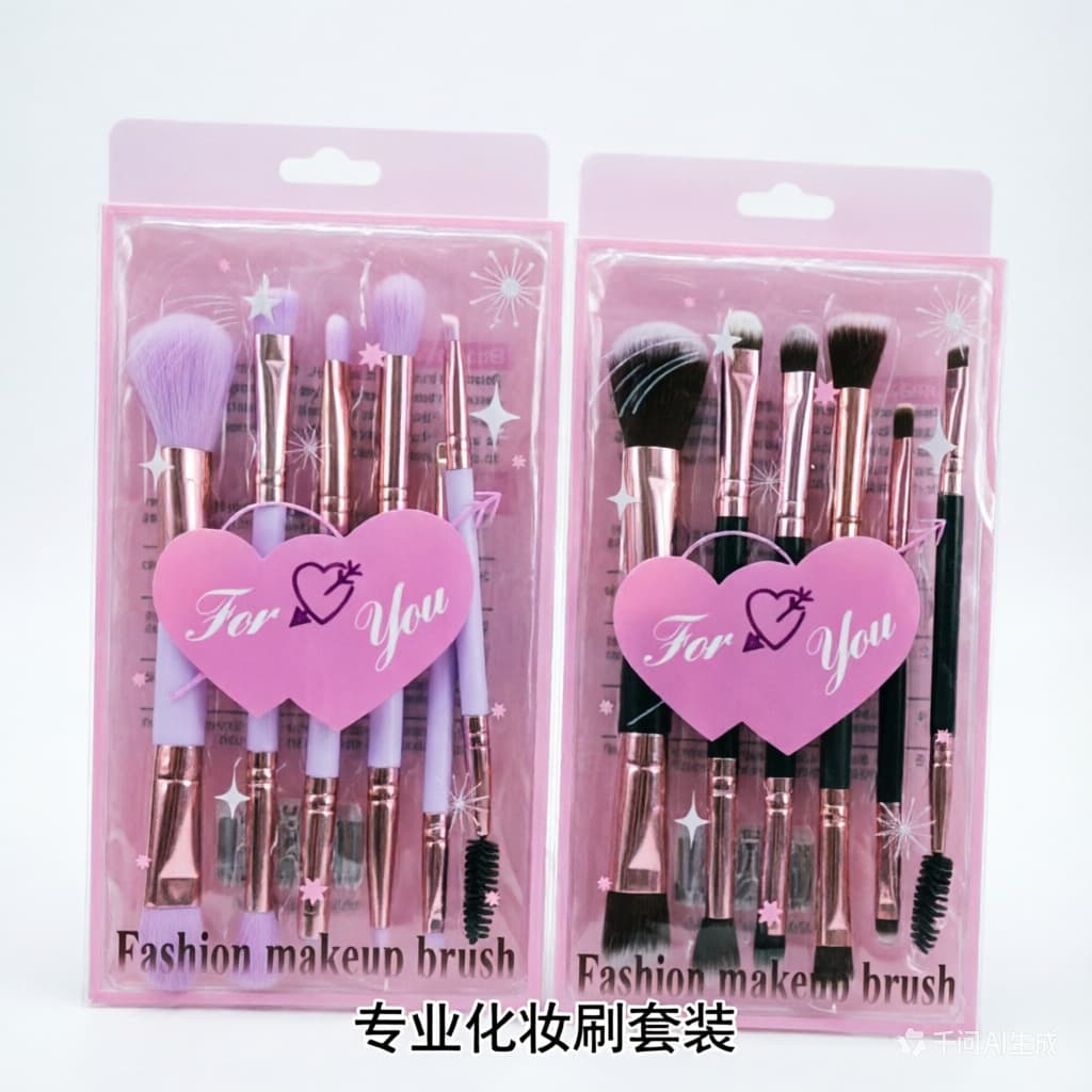6 mini makeup brushes, portable concealer powder brush set, soft-bristled makeup foundation, eye shadow tools, makeup brushes
