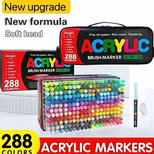Guangna Acrylic Marker Pen Direct Liquid Type Stackable Colors Student Art DIY Soft Tip Acrylic Marker Pen